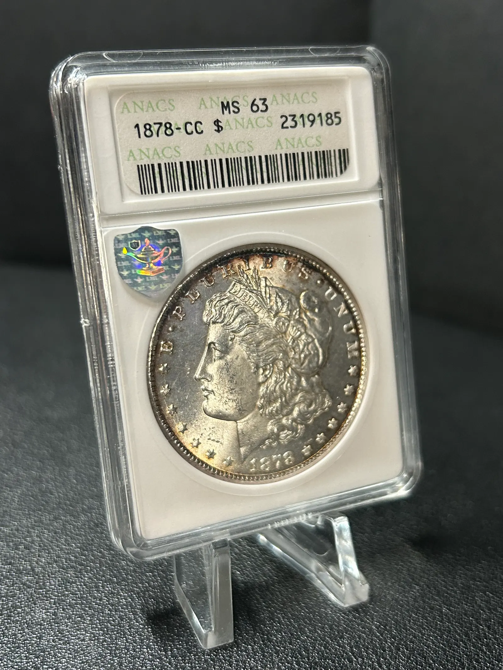 Silver Shield hologram detail