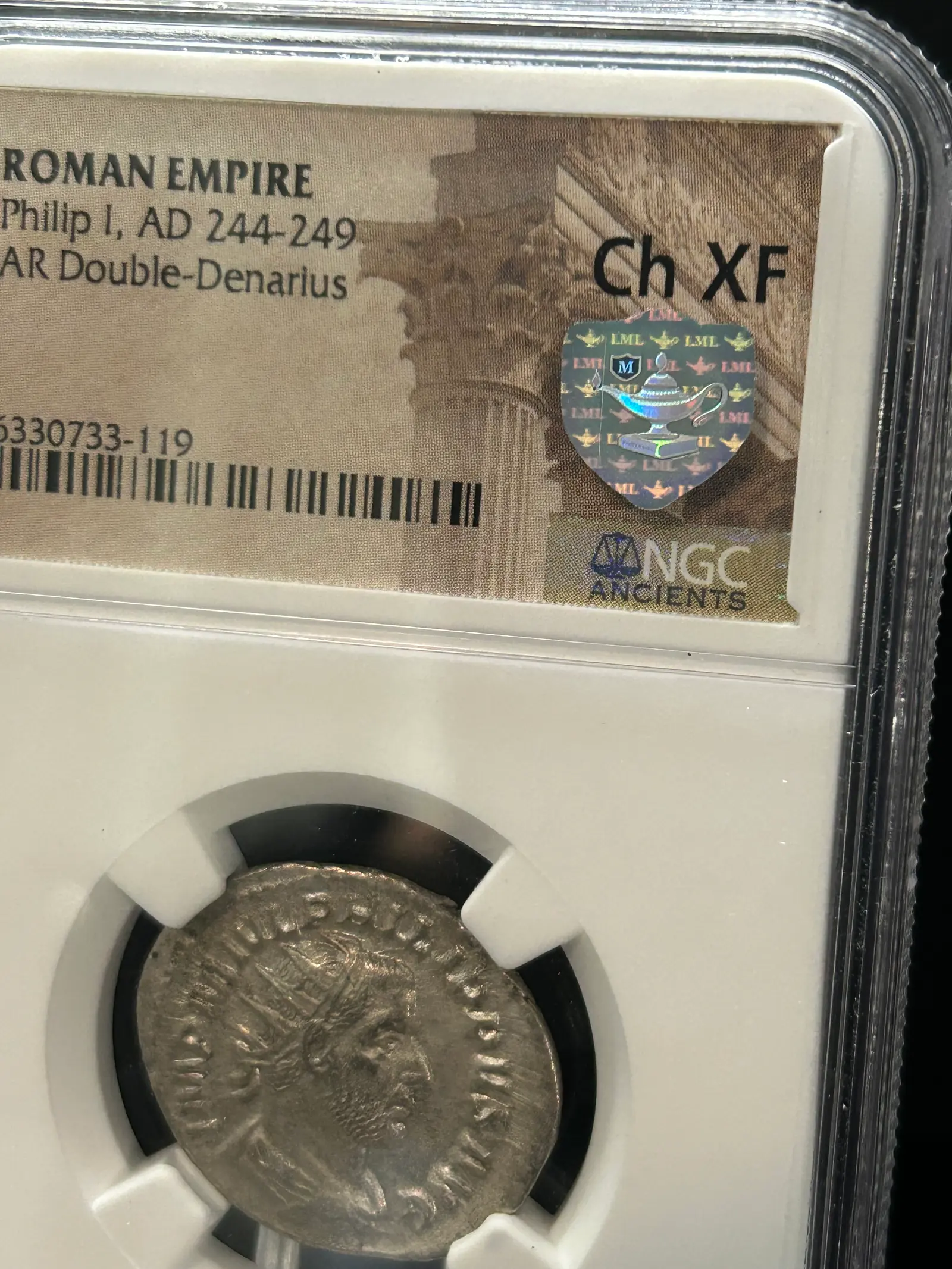 Silver Shield under directional light